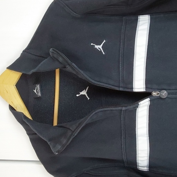 Air Jordan Black Full Zip Sweatshirt Jacket Pockets Excellent con. Mens Sz.M - Picture 2 of 14